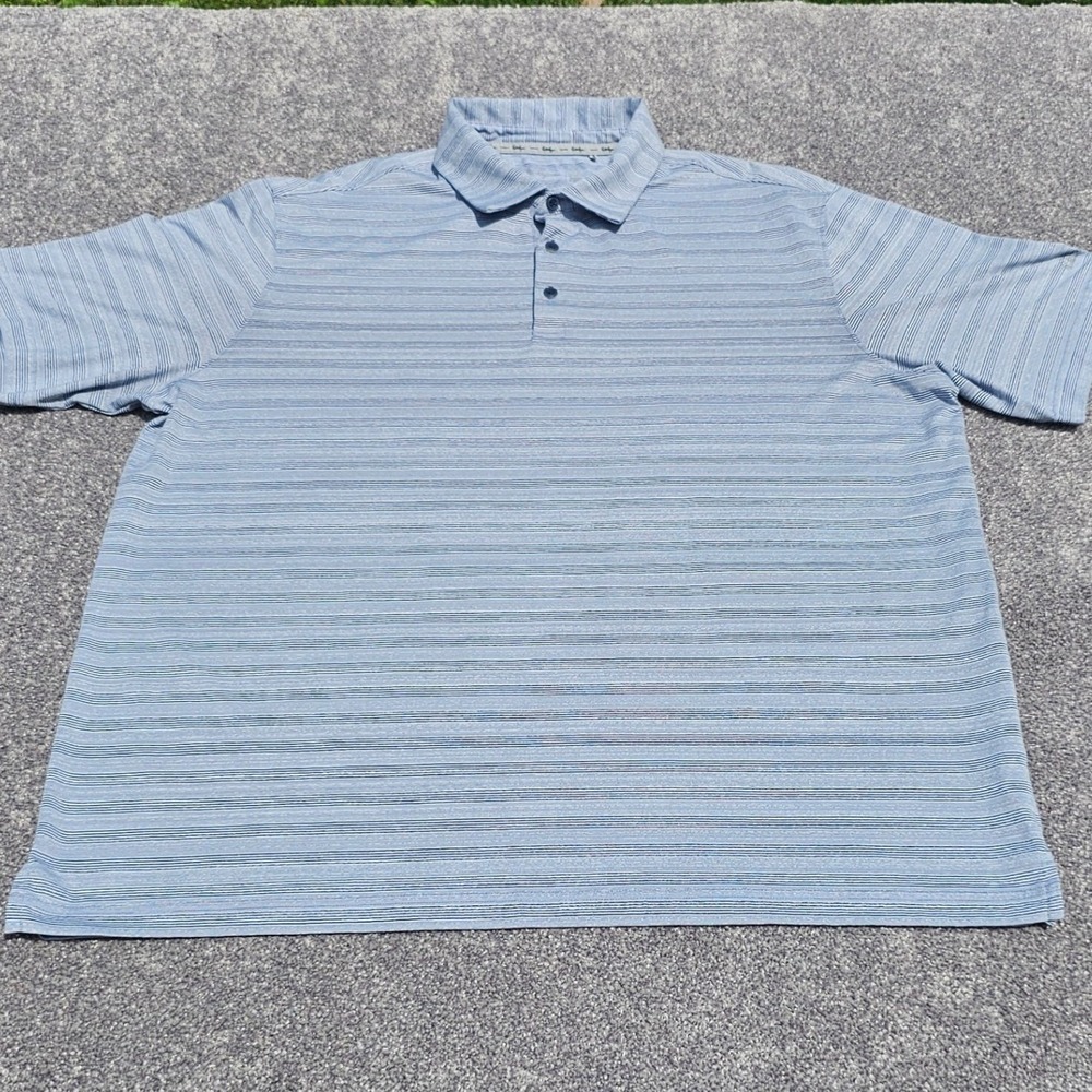 Walter‎ Hagen 11 majors Polo Shirt Mens XXL Gray Striped Performance Golf S/S